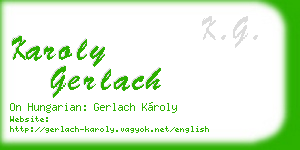 karoly gerlach business card